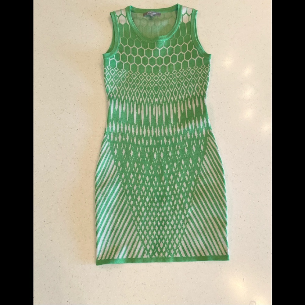 WOW Couture Green Geometric Mod Dress